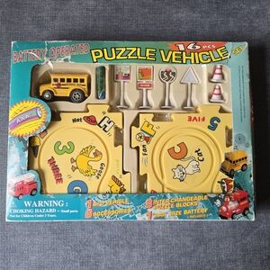 Yellow Puzzle Vehicle Set for Kids